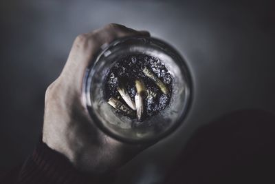 Close-up of hand in water