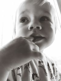 Close-up portrait of cute baby