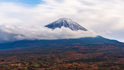 A breathtaking sight of mt. fuji  in yamanashi prefecture when gazing southward.