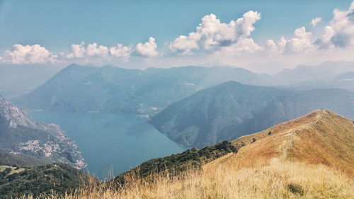 Panoramic view of mountains against sky