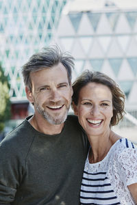 Portrait of happy mature couple outdoors