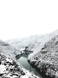 Scenic view of river against clear sky