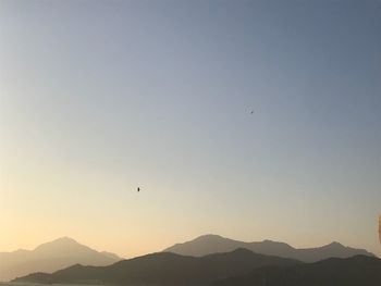 Scenic view of mountains against clear sky