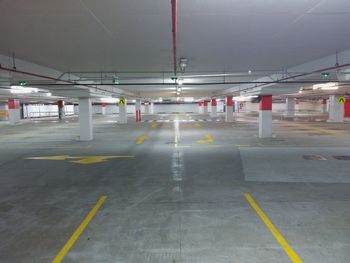 Interior of empty underground parking lot