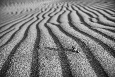 High angle view of shadow on sand
