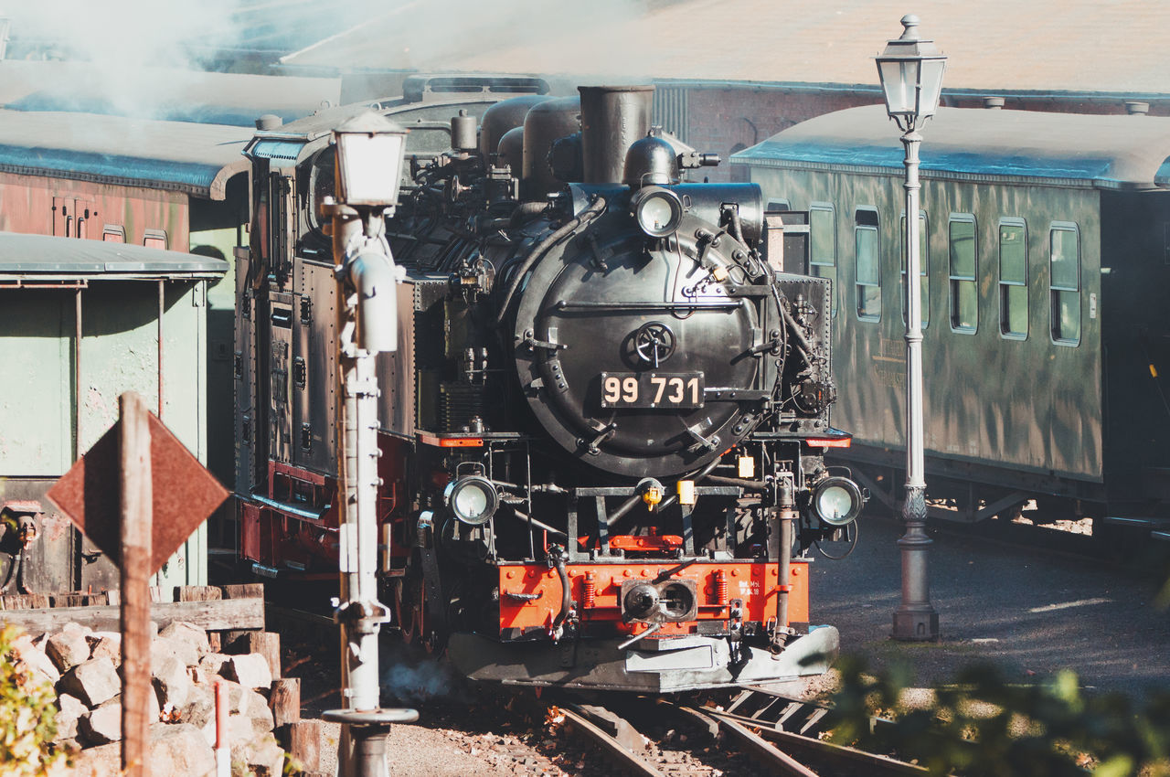 TRAIN AT RAILROAD STATION