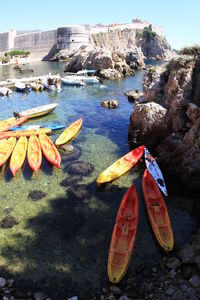 Boats in sea