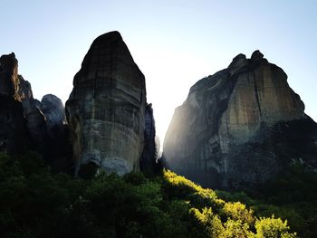 Panoramic view of rock formations against sky