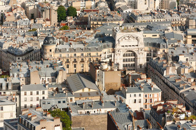 High angle view of buildings in city