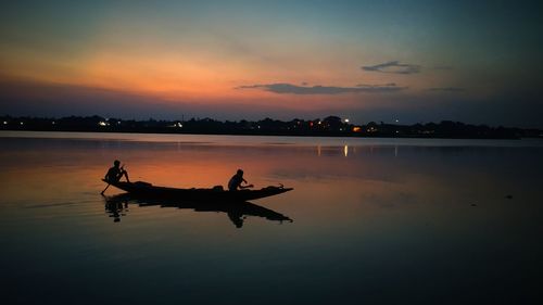 A beautiful sunset in kolkata,india. it is very quiet and pleasant 