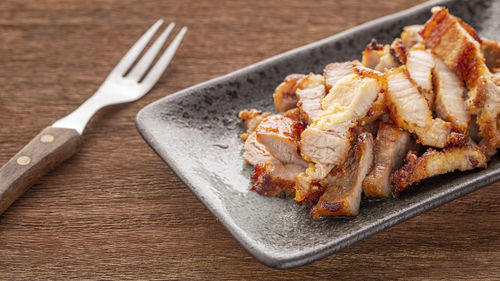 Close-up of meal served in plate