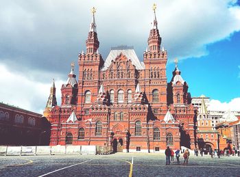 Low angle view of state historical museum against cloudy sky