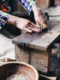 Man working on wood