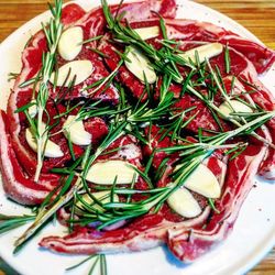 Close-up of vegetables in plate