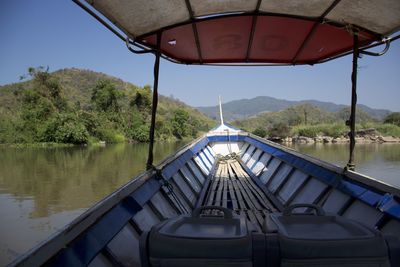 Scenic view of lake against clear sky