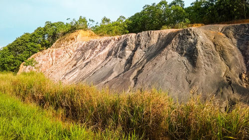 Scenic view of land against sky