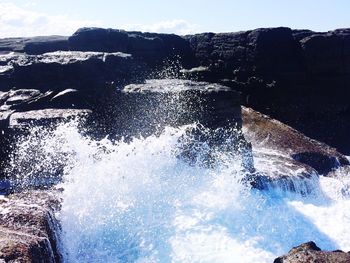 Scenic view of waterfall