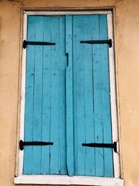 Closed door of old building