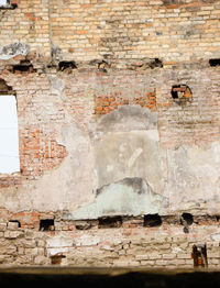 Full frame shot of old brick wall