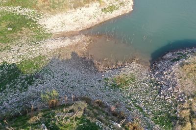 High angle view of sea shore