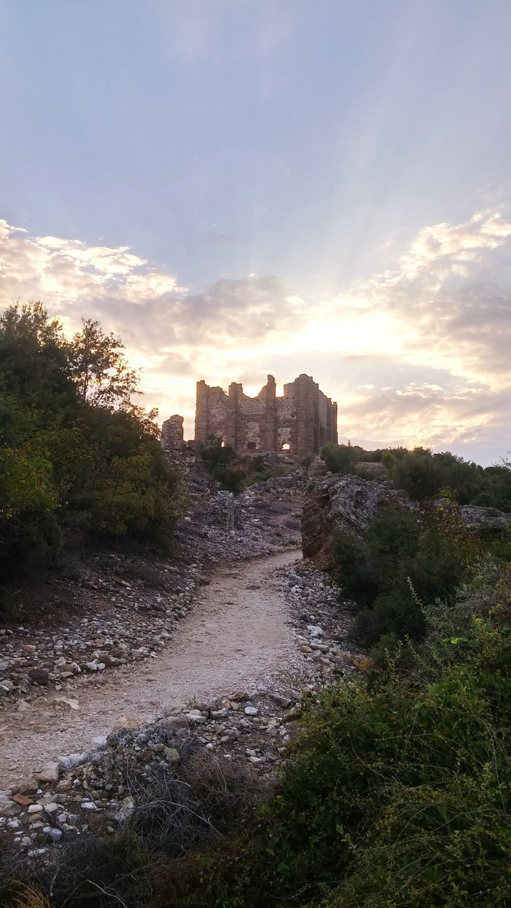 sunset, water, sky, architecture, cloud - sky, built structure, building exterior, history, outdoors, no people, nature, beauty in nature, day