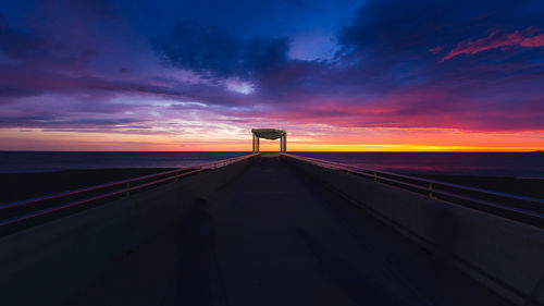 View of road at sunset