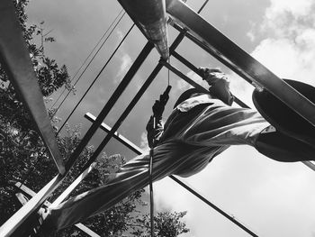 Low angle view of trees against sky