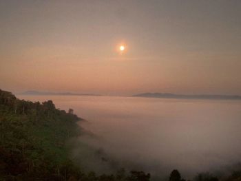 Scenic view of sea at sunset