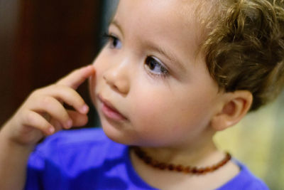 Close-up portrait of cute boy