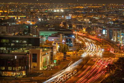 Aeial view of doha ramada signal salwa road at sunset time