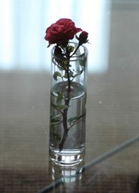 Close-up of glass vase on table