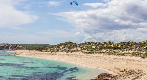 Scenic view of beach against sky