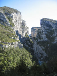 Scenic view of mountains against clear sky