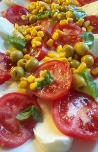 Close-up of strawberries in plate