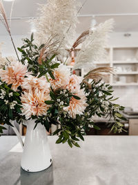 Close-up of christmas decorations on table