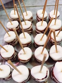 High angle view of dessert