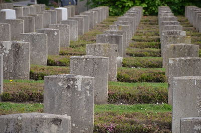 Tombstones at cemetery