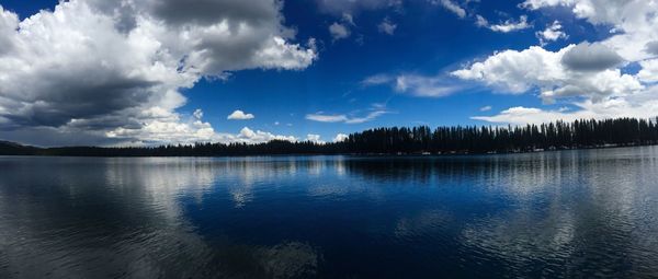 Reflection of clouds in calm sea