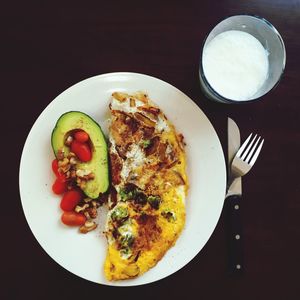 Close-up of food served in plate