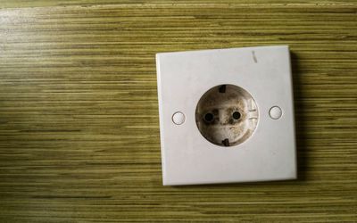 Directly above shot of electric lamp on table