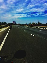Road against sky in city