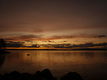 View of lake at sunset