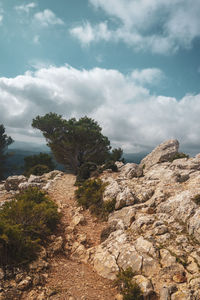 Scenic view of rocky mountains against sky