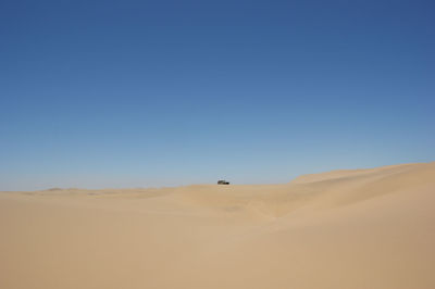 Scenic view of desert against clear sky