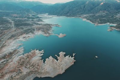 High angle view of lake