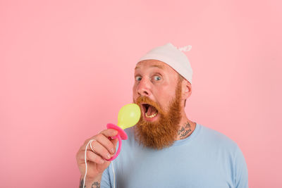 Portrait of boy eating apple