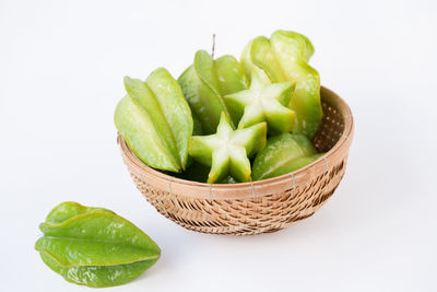 Close-up of fruit salad in basket