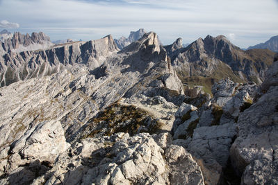 Scenic view of rocky mountains against sky