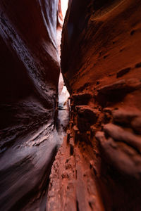 Low angle view of rock formation