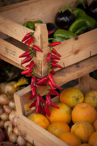 Close-up of fruits for sale in market